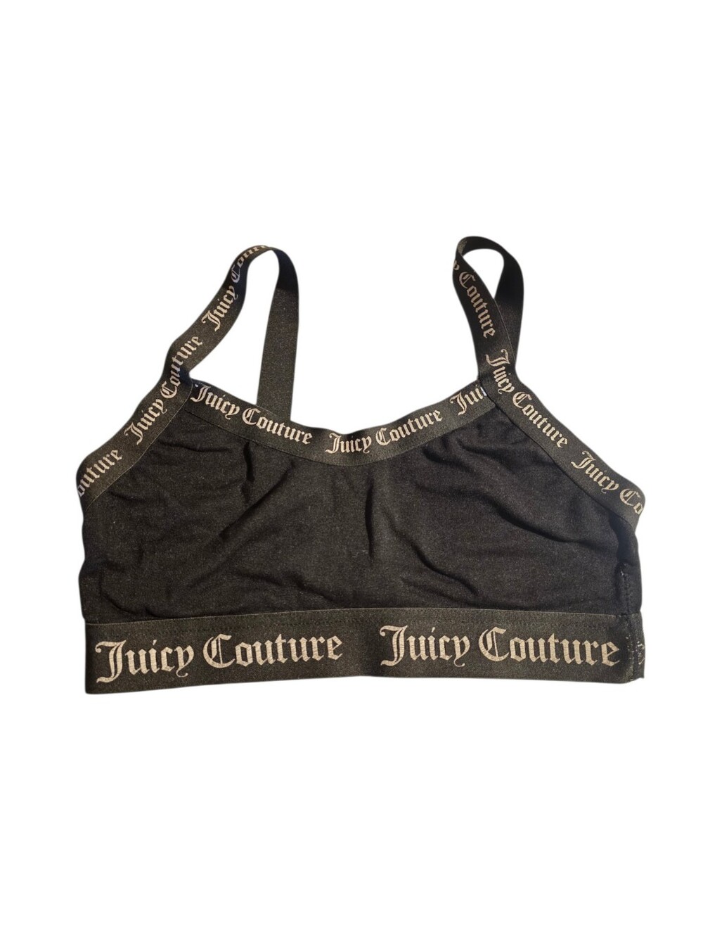 Juicy Couture Black Bralette with Logo Elastic